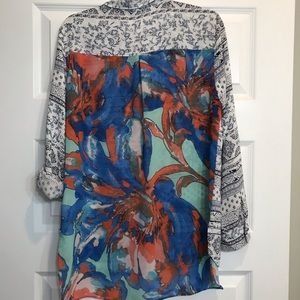 Large high low button up